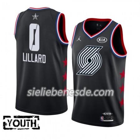 Kinder NBA Portland Trail Blazers Trikot Damian Lillard 0 2019 All-Star Jordan Brand Schwarz Swingman